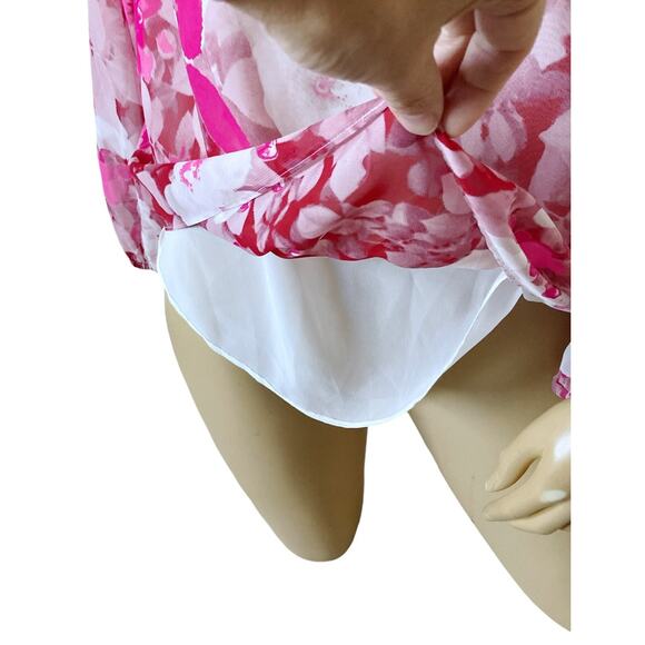 INC Womens Size Small Floral Print Lined Long Sleeve Boho Peasant Blouse Shirt - Picture 7 of 8